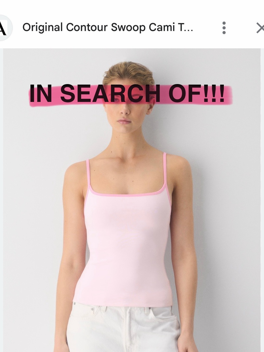 IN SEARCH OF Original Contour Swoop Cami Tank - Villa Pink/Pink
